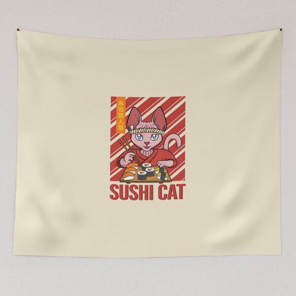 Item preview, Japanese Sushi Chef Cat designed and sold by Mwensar.