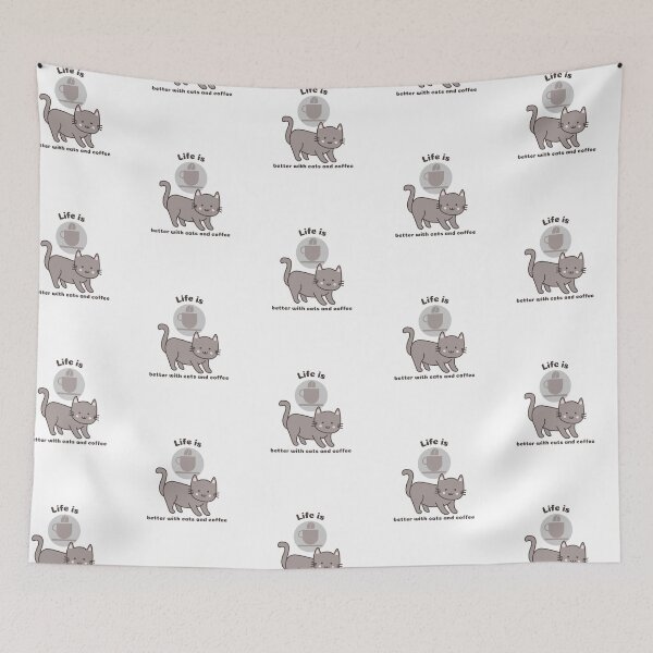 Item preview, Life is better with cats and coffee designed and sold by Sansiri.