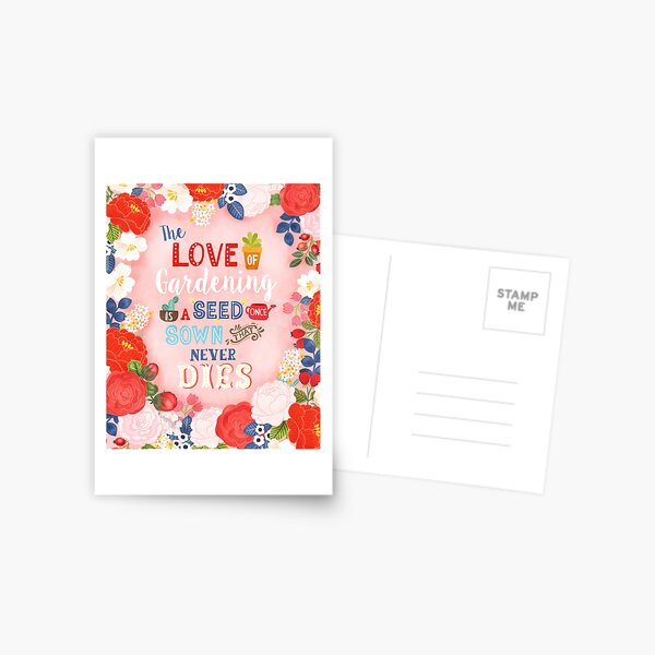 Rose Garden Hand Lettering & Illustration Postcard