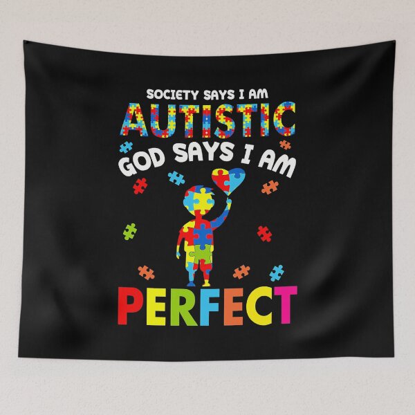 Item preview, Society Says I'm Autistic God Says I'm Perfect Autism designed and sold by HaaChris-Artis.