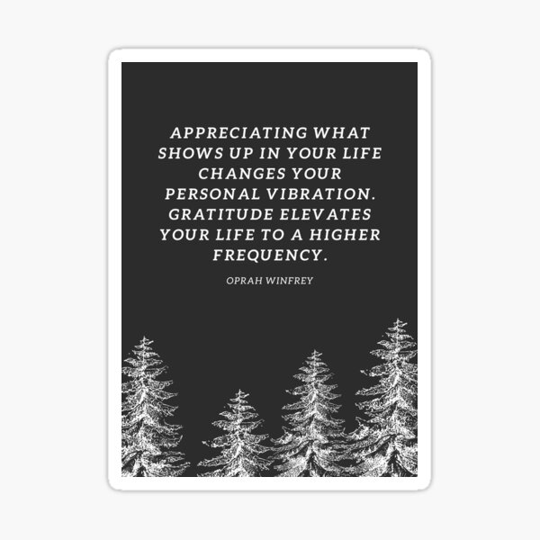 Oprah Winfrey Gratitude Quote Sticker