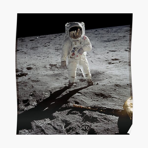 Vintage Iconic Man on the Moon Apollo 11 Poster