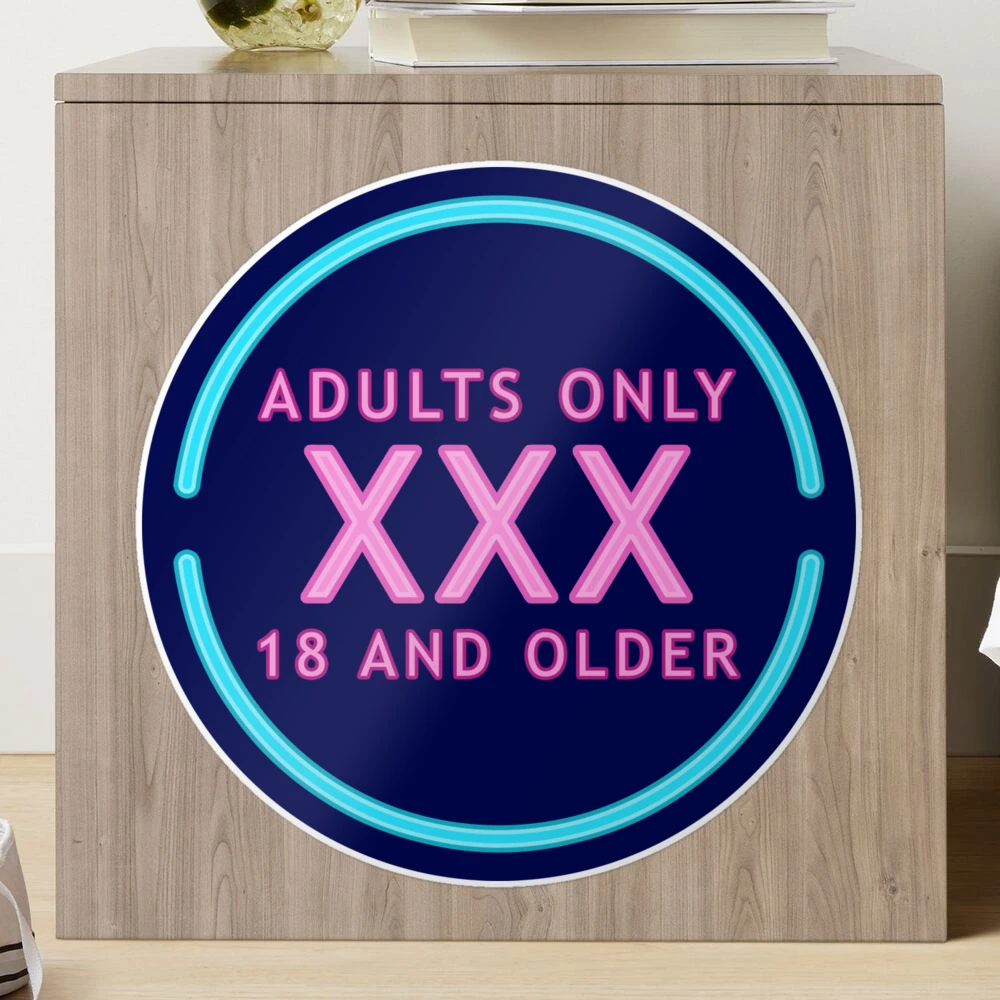 Adults Only XXX 18 and Older Sticker for Sale by Nostalgia-Lab | Redbubble