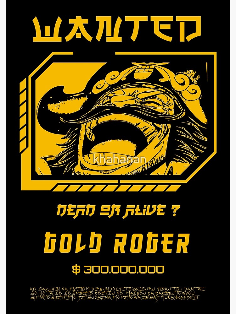 Gold Roger One Piece Wanted Poster Postcard for Sale by One Piece