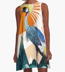 Crowned Crane A-Line Dress