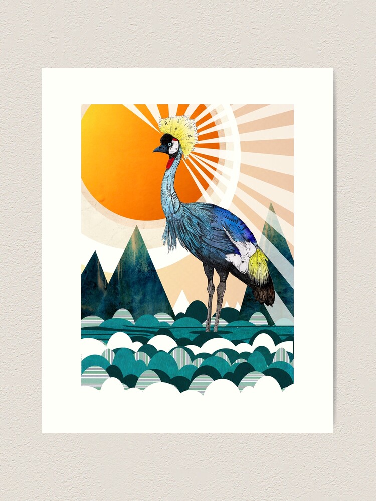 Alternate view of Crowned Crane Art Print