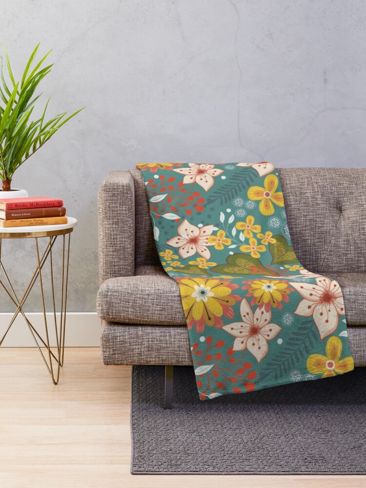 Alternate view of Vintage Feelings - Gray Throw Blanket