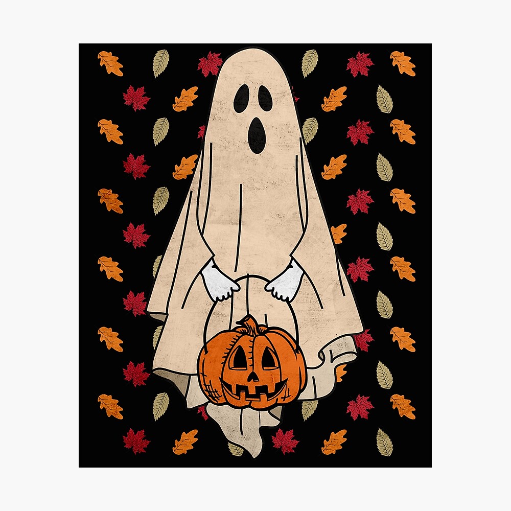 Top-selling Item] Halloween Pumpkin Spooky Embroidered Vintage sweatshirt  Retro Pocket Cute Ghost and Pumpkin