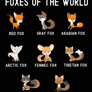 Foxes Of The World Funny Fox Stuff Animals Educational Gifts - Foxes Of The  World - Sticker