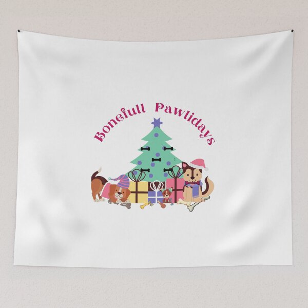 Item preview, Bonefull Pawlidays !! Fluffy , soft, happy and colorful blanket for your best friend.  designed and sold by Loveritas.