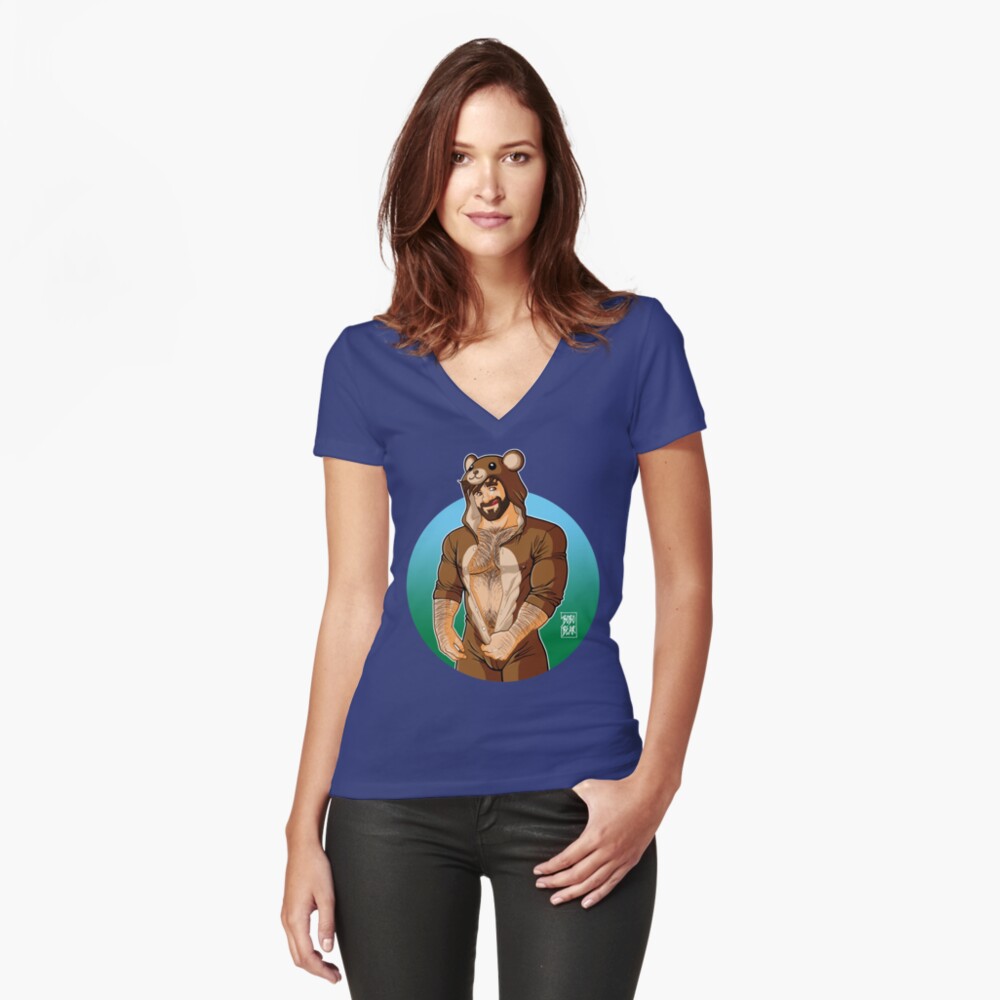 Item preview, Fitted V-Neck T-Shirt designed and sold by bobobear.
