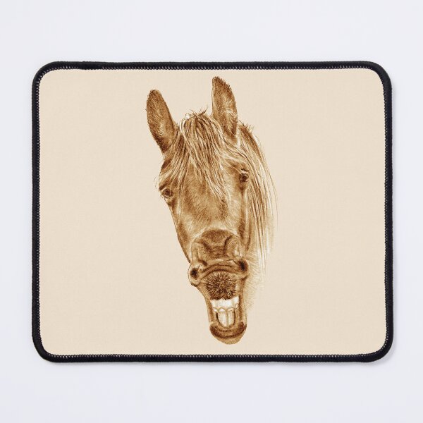 Item preview, Portrait of a yawning Friesian - brown colorized version designed and sold by SylvieG18.