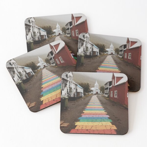 Item preview, Colorful Icelandic Village Path - Watercolour style designed and sold by WWWC2288.