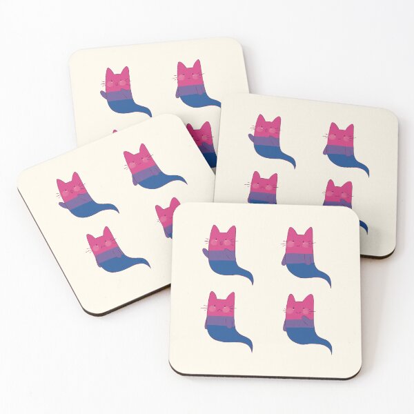 Item preview, bisexual pride blushing ghost cats • cute ghost pack designed and sold by sunfloras.