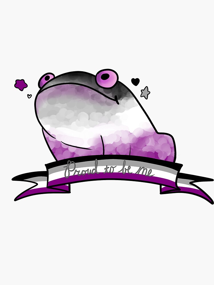 Asexual Pride Frog Sticker By Dark A Dork Redbubble