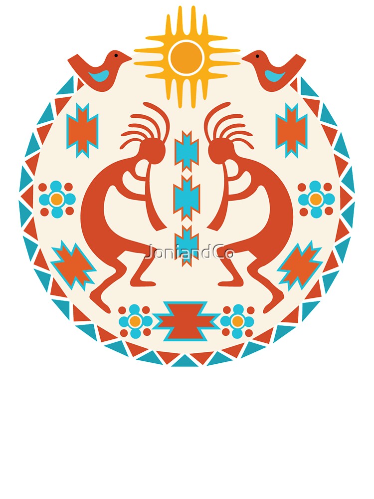 Kids Kokopelli Illustration Indigenous Southwestern Art Tshirt