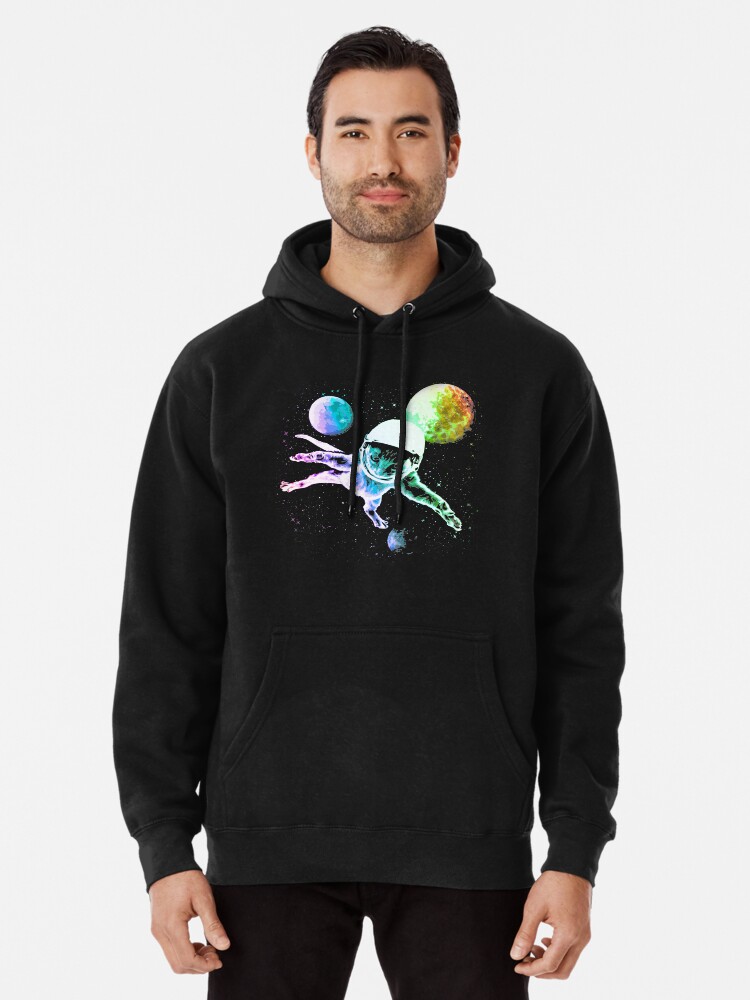 Astronaut Kitty Cat in Space Pullover Hoodie for Sale by robotface Redbubble