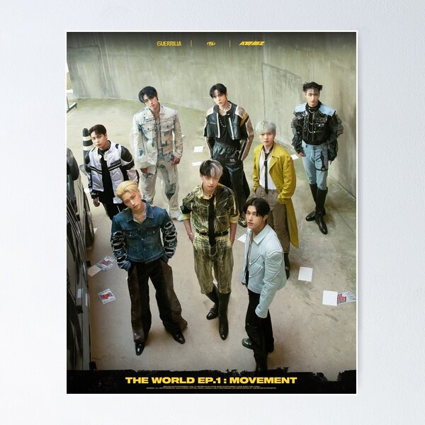 Vista previa del artículo con la obra «ATEEZ "EL MUNDO EP.1: MOVIMIENTO GUERRILLA"», diseñado y vendido por HaloHaloShine.