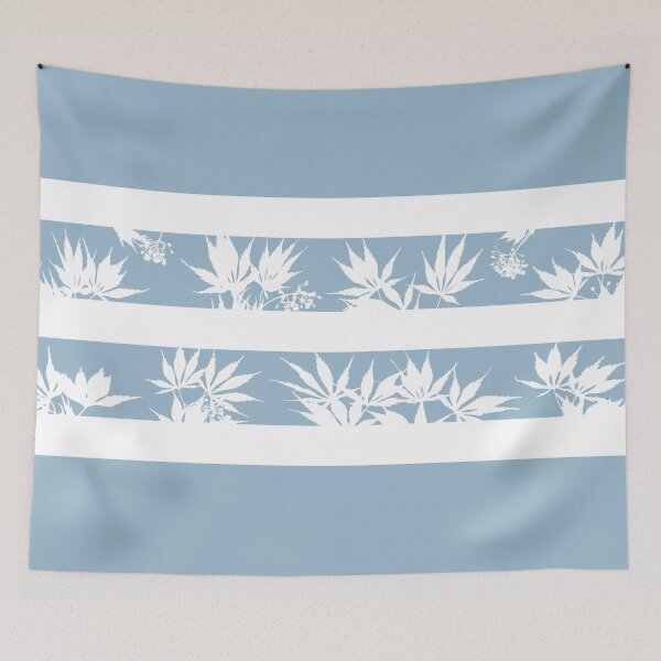 Item preview, Japanese Maple Tree Leaf Stripes, Serenity Blue Color designed and sold by Kelly Weaver.