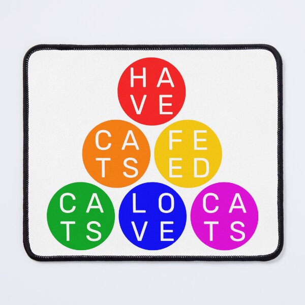 Item preview, Have cats, feed cats, love cats - Circles Pyramid - Basic colors rainbow designed and sold by RainbowWordLand.