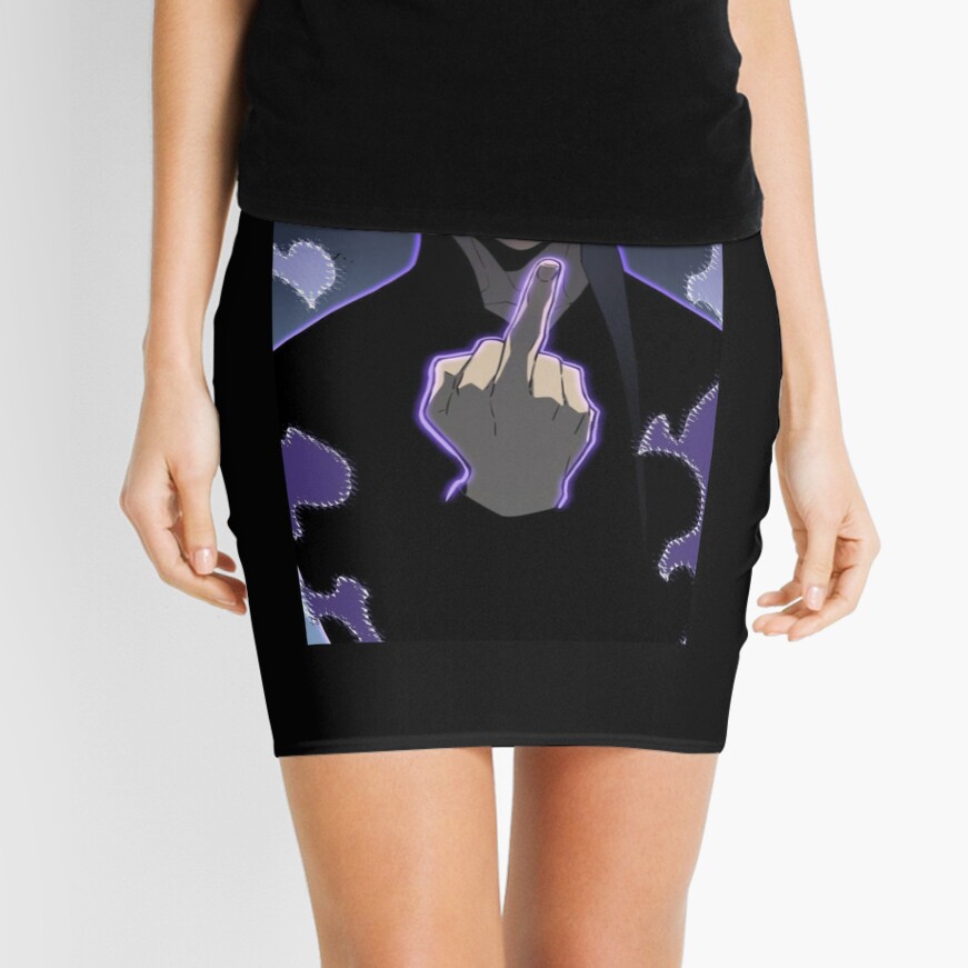 Solo Leveling Sung Jin Woo Middle Finger Mini Skirt For Sale By Taracready93 Redbubble 