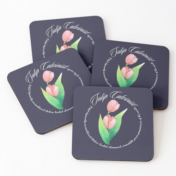 Item preview, Pink Tulips Five Points of Calvinism white text design designed and sold by NonPCTruths.