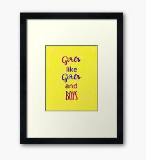 Girls Girls Boys Framed Print