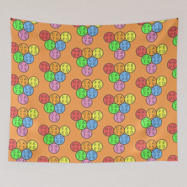 Item preview, Have cats, feed cats, love cats - Upside down circles Pyramid - Pastel colors rainbow - Dark text designed and sold by RainbowWordLand.