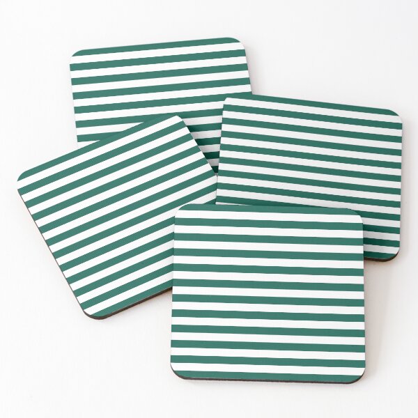 Item preview, Celebration Town Dark Green and Front Porch White Large Horizontal Stripes designed and sold by CelebrationTown.
