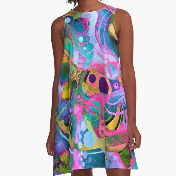 Starlight is Free (If You Live in Outer Space) - Watercolor A-Line Dress