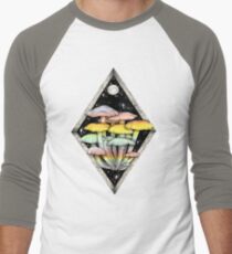 Rainbow Mushrooms || Psychedelic Illustration by Chrysta Kay Men's Baseball ¾ T-Shirt