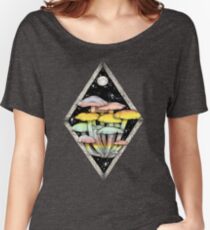 Rainbow Mushrooms || Psychedelic Illustration by Chrysta Kay Women's Relaxed Fit T-Shirt