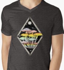 Rainbow Mushrooms || Psychedelic Illustration by Chrysta Kay Men's V-Neck T-Shirt