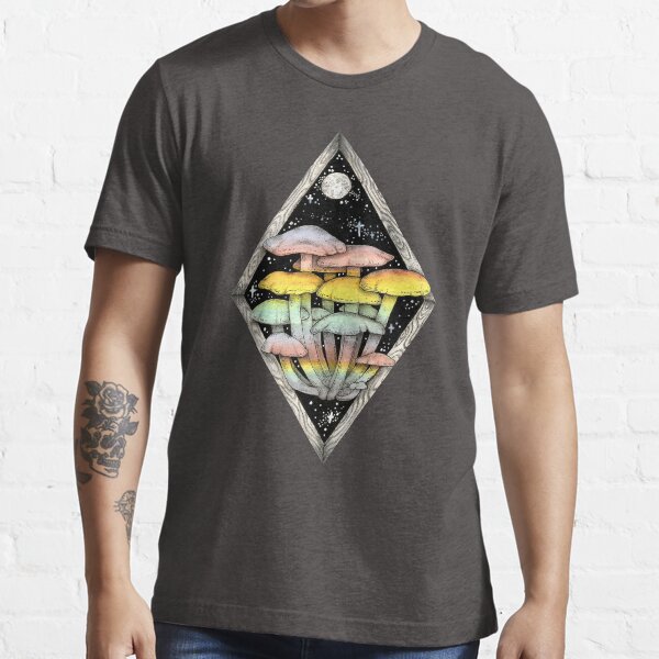 Rainbow Mushrooms || Psychedelic Illustration by Chrysta Kay Essential T-Shirt