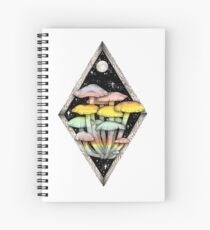 Rainbow Mushrooms || Psychedelic Illustration by Chrysta Kay Spiral Notebook