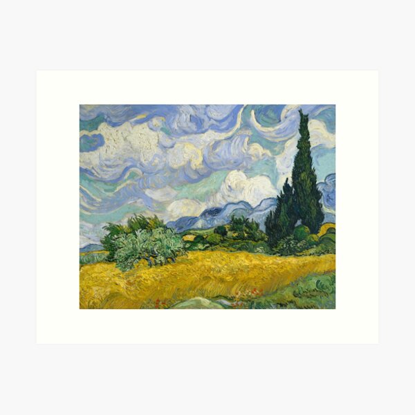 Wheat Field with Cypress Trees by Van Gogh Art Print