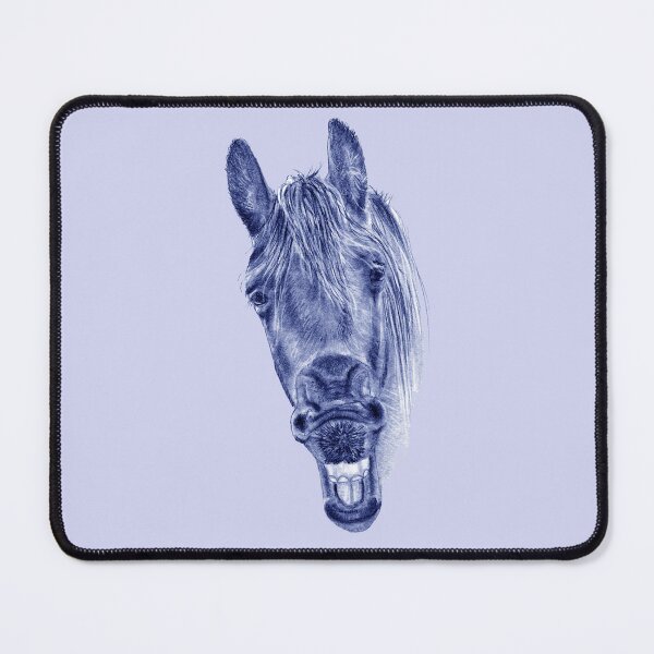 Item preview, Portrait of a yawning Friesian - blue colorized version designed and sold by SylvieG18.