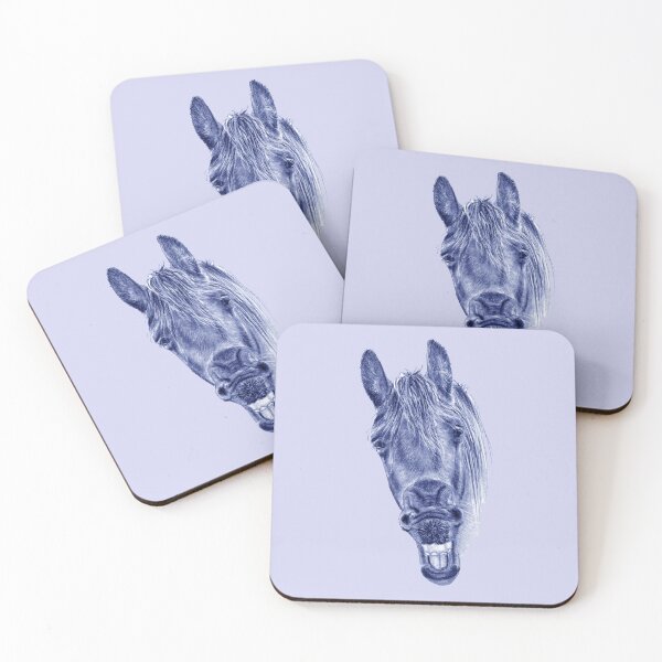 Item preview, Portrait of a yawning Friesian - blue colorized version designed and sold by SylvieG18.