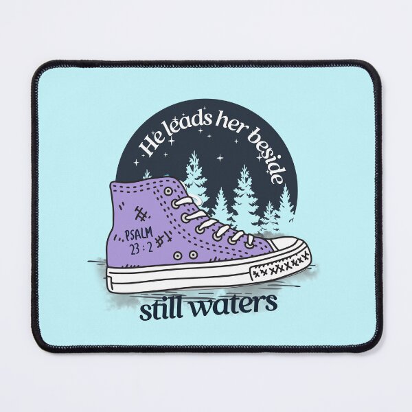 Item preview, He Leads Her Beside Still Waters Psalm 23 Verse 2 Pink Sneakers | Christian | Gospel | Proverbs 3 Verse 6 designed and sold by MJDezigns.