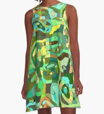 ART DECO ABSTRACT II, original art by E. Giupponi A-Line Dress