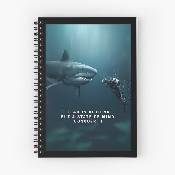 Item preview, fear is nothing but a State Of Mind Shark conquer it shark lover designed and sold by Alexanderhishop.
