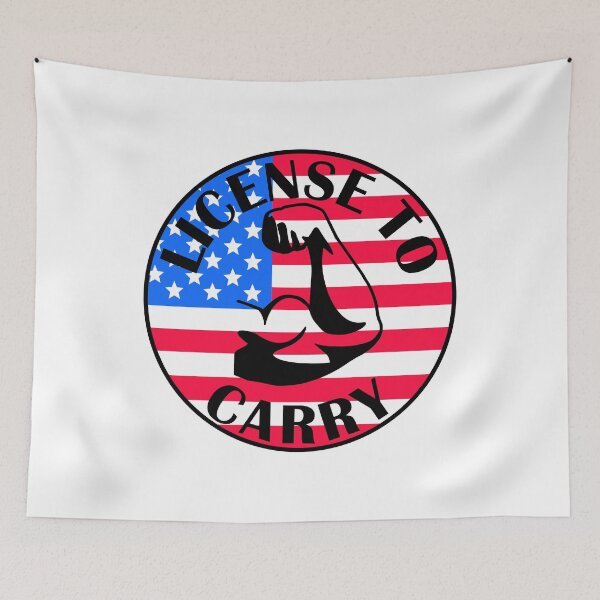 Item preview, License to carry American bicep arm funny gym designed and sold by designsbyted.