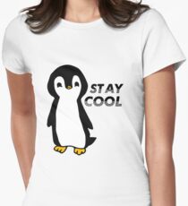 Stay Cool Penguin Women's Fitted T-Shirt
