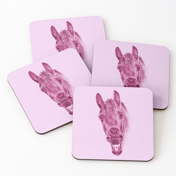 Item preview, Portrait of a Yawning Friesian - purple-pink colorized version designed and sold by SylvieG18.
