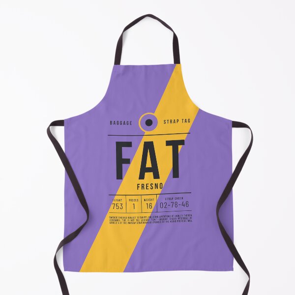 Aperçu de l'œuvre Étiquette de bagage E - FAT Fresno Californie USA créée et vendue par VoodooCircus.
