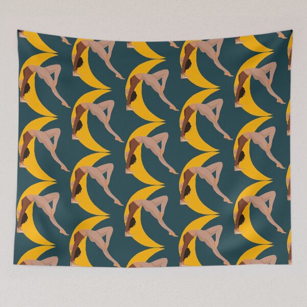 Item preview, Cute half moon yoga pose art designed and sold by PennysCrafts.
