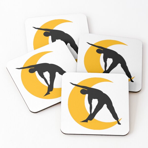 Item preview, Cute half moon yoga pose art designed and sold by PennysCrafts.