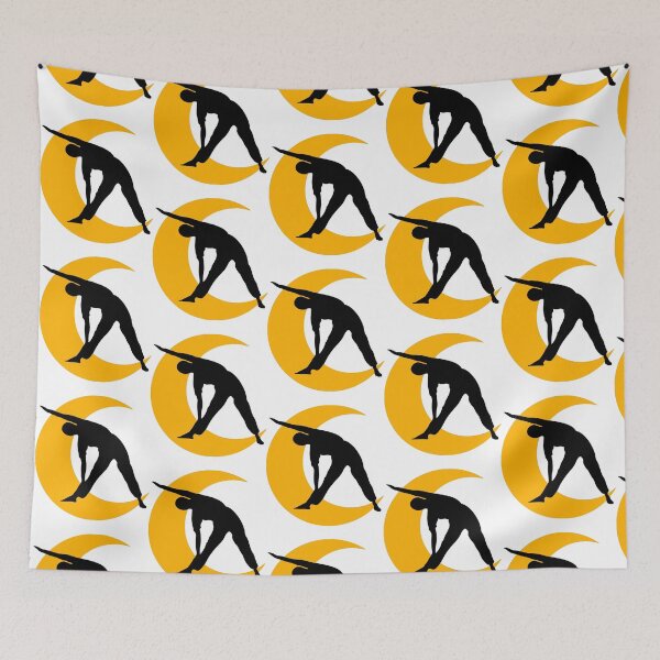 Item preview, Cute half moon yoga pose art designed and sold by PennysCrafts.