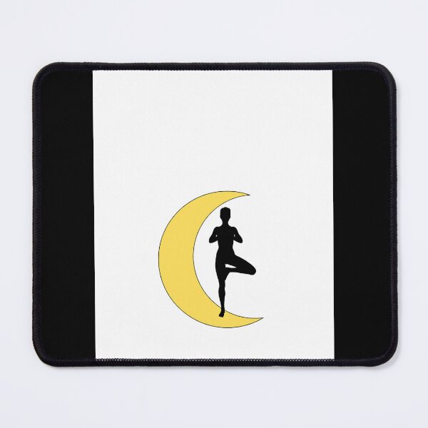 Item preview, Cute half moon yoga pose art designed and sold by PennysCrafts.