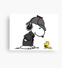 Snoopy Holmes and Woodstock Watson Canvas Print